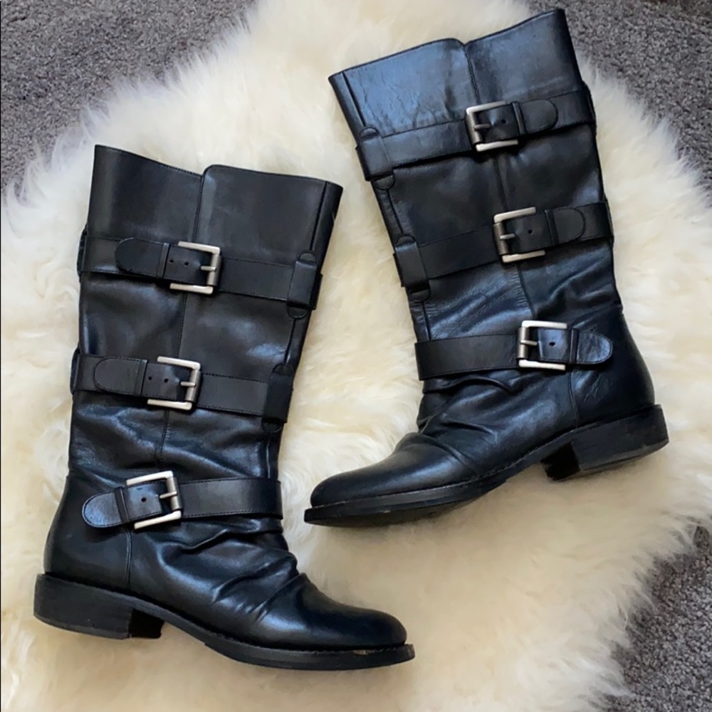 BCBG Leather Combat Boots